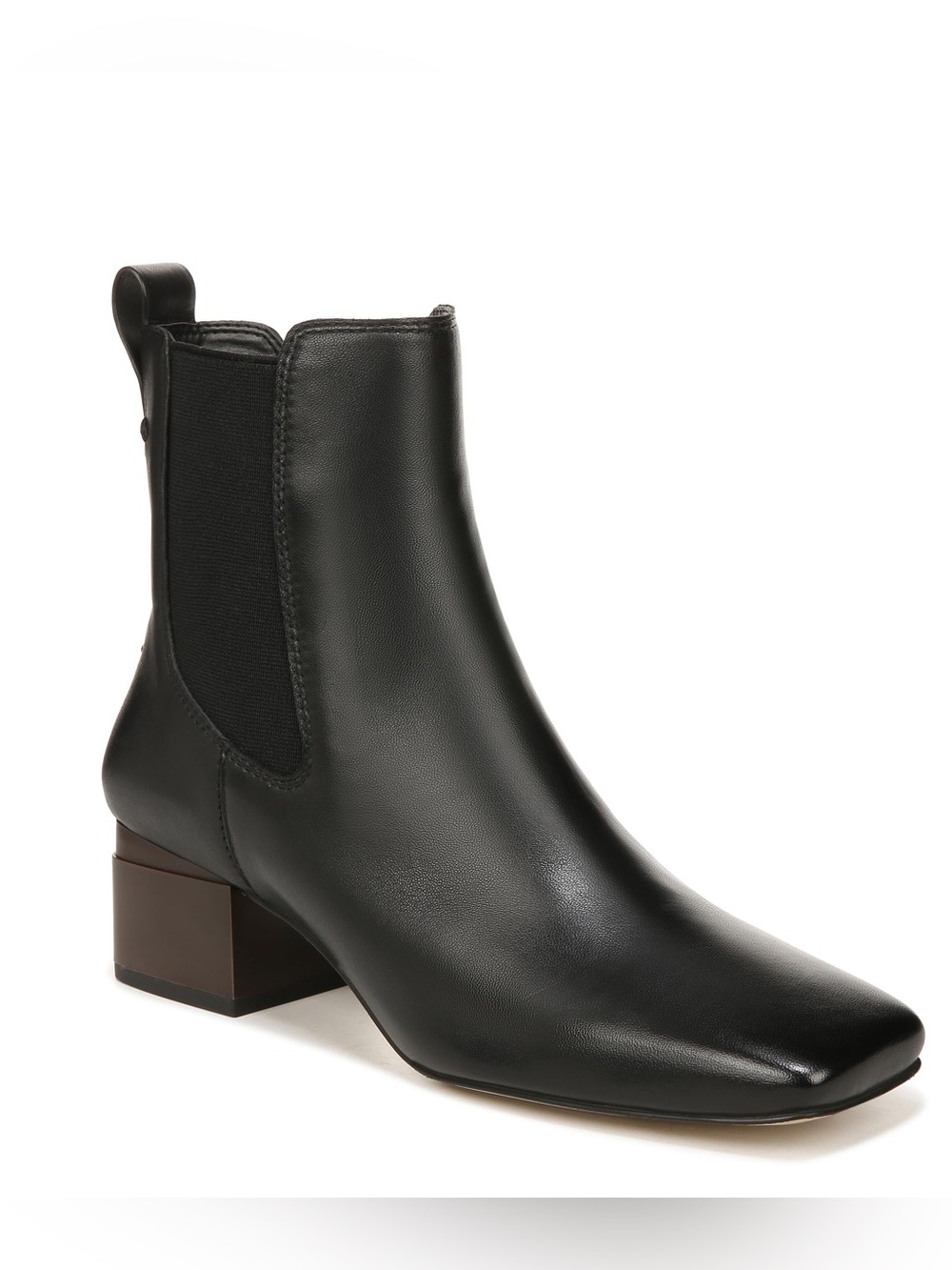 Franco Sarto Womens Waxton Square Toe Ankle Bootie Black Leather 5 M